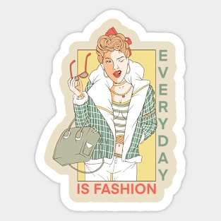 Girl Fashion Vintage Comic Sticker